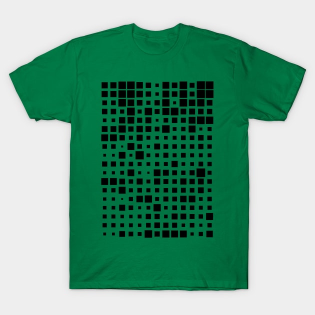 Black And Green Pattern Chessboard T-Shirt by BraaiNinja